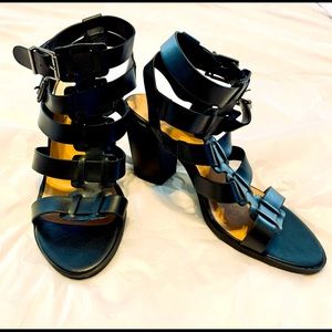 SODA Cage-Heeled Sandal with Buckles. NWOT